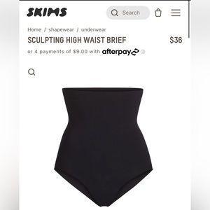 SKIMS SCULPTING HIGH WAIST BRIEF | ONYX